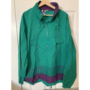 Vtg Pro Spirit‎ Men’s Sz XL Green Anorak Pullover 1/2 Zip Jacket